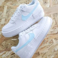 Baby Blue Swoosh - Air Force 1 Shadow Custom -Sneakers Boutique IMG 4159copie