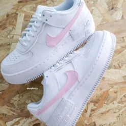 Baby Pink Swoosh - Air Force 1 Shadow Custom -Sneakers Boutique IMG 4170copie