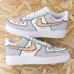 Cartoon Gris Et Rouge (couleur Au Choix) - Air Force 1 Custom -Sneakers Boutique IMG 6354copillle3