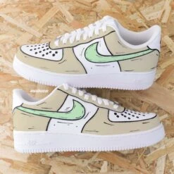 Cartoon Beige Et Orange - Air Force 1 Custom -Sneakers Boutique IMG 635xssl4copie3 1