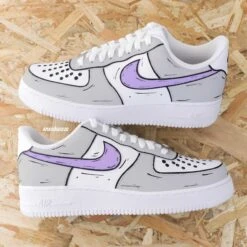 Cartoon Gris Et Rouge (couleur Au Choix) - Air Force 1 Custom -Sneakers Boutique IMG 6ddf354copie3