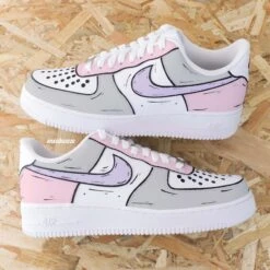 Cartoon Rose Et Gris - Air Force 1 Custom