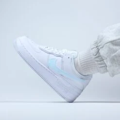 Baby Blue Swoosh - Air Force 1 Shadow Custom -Sneakers Boutique O19B9355