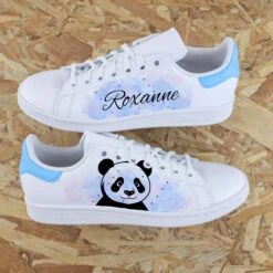 Loup Aquarelle Bleu - Stan Smith Custom -Sneakers Boutique alex brush 5L4A1961copie 1