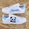 Panda Aquarelle Bleu - Stan Smith Custom -Sneakers Boutique alex brush 5L4A1961copie