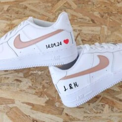 Date & Initiales (couleur Au Choix) - Air Force 1 Custom
