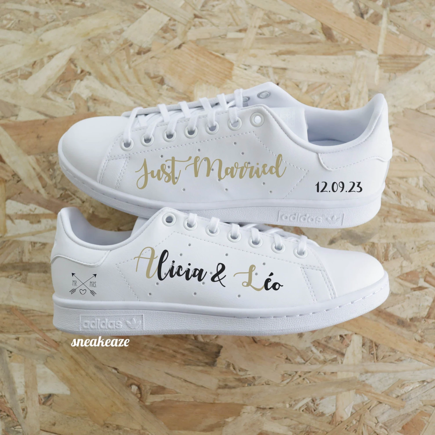 Just Married Beige Et Noir - Stan Smith Custom 3 Just Married Beige Et Noir - Stan Smith Custom