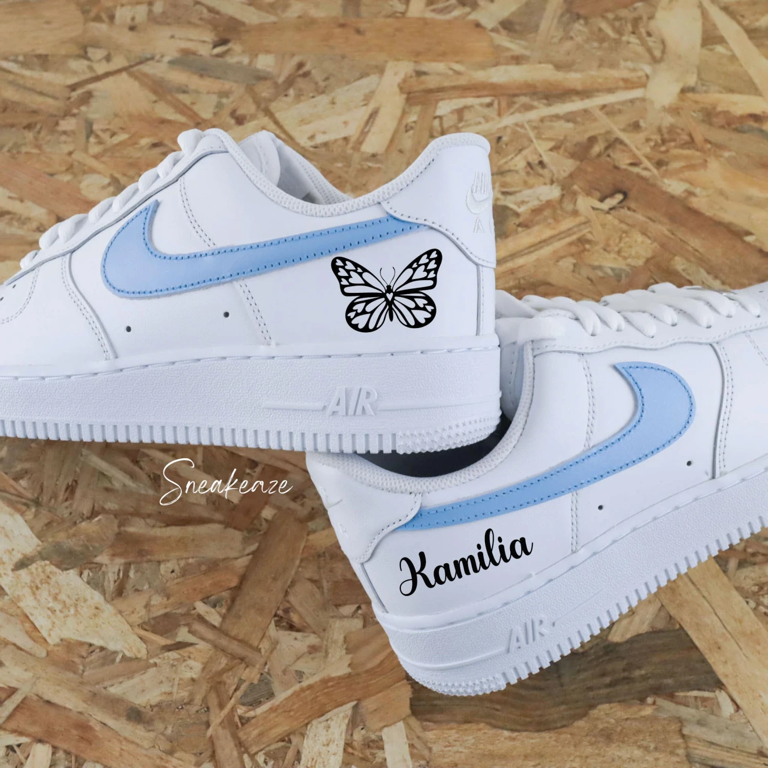Papillon Prénom (couleur Au Choix) - Air Force 1 Custom 3 Papillon Prénom (couleur Au Choix) - Air Force 1 Custom