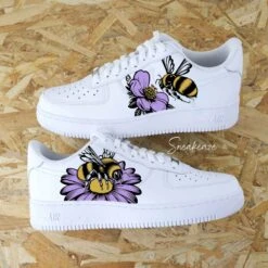 Fleur & Abeille (couleur Au Choix) - Air Force 1 Custom -Sneakers Boutique fleuretabeillelila