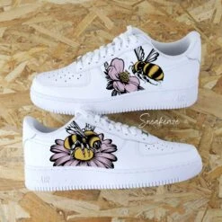 Fleur & Abeille (couleur Au Choix) - Air Force 1 Custom -Sneakers Boutique fleuretabeilleshellepink