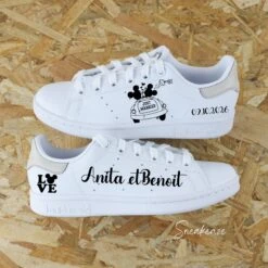 Mickey Just Married - Stan Smith Custom Mariage -Sneakers Boutique mickeychocolatebeige