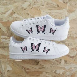 Papillons - Stan Smith Custom -Sneakers Boutique papillonrosestansmith