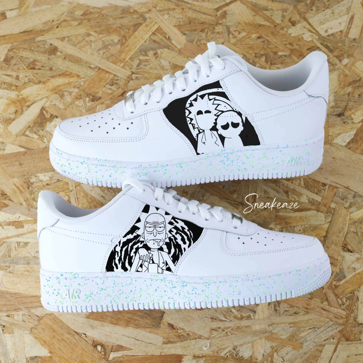 Rick & Morty Black And White - Air Force 1 Custom 4 Rick & Morty Black And White - Air Force 1 Custom - Image 2