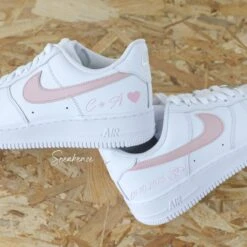 Date & Initiales Rose Poudré - Air Force 1 Custom