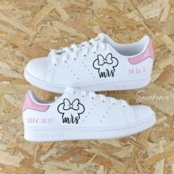 Mickey Mrs - Stan Smith Custom Mariage -Sneakers Boutique stanbabypinkcopiewaltoetchocolate 1