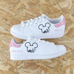 Mickey Mr - Stan Smith Custom Mariage 13 Mickey Mr - Stan Smith Custom Mariage -Sneakers Boutique stanbabypinkwaltoetchocolate