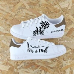 L'amour En Vélo - Stan Smith Custom Mariage -Sneakers Boutique stancapezioOctoberTwilightjpg