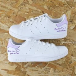 Deux Oui Pour Un Nom (couleur Au Choix) - Stan Smith Custom Mariage -Sneakers Boutique stanlilacopie
