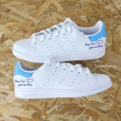 Deux Oui Pour Un Nom (couleur Au Choix) - Stan Smith Custom Mariage -Sneakers Boutique stanpalebluecopie